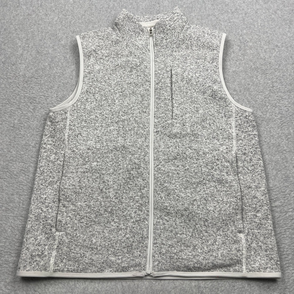 Lululemon Sojurn Knit Vest Men's Medium Gray Marl Full Zip‎ Fleece Lined LM3FALS